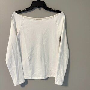 NWT Banana Republic Refined Scoop-Neck shirt, Sz M, white